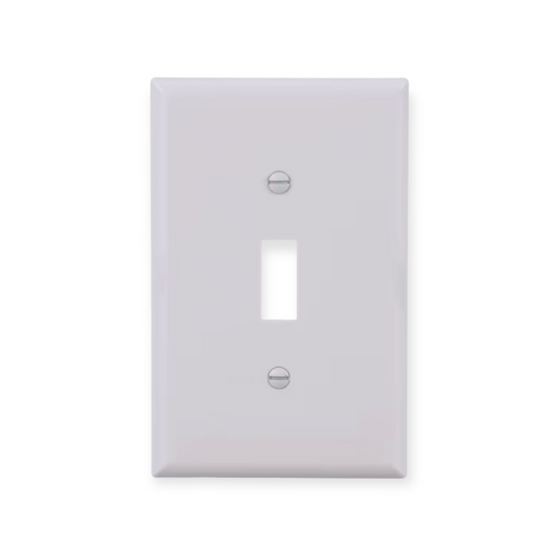 Eaton 1 -Gang Midsize Size White Polycarbonate Indoor Toggle Wall Plate